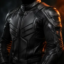 Armored motorcycle jacket product close-up